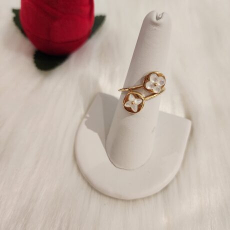 Anillo Doble Flor 14kt