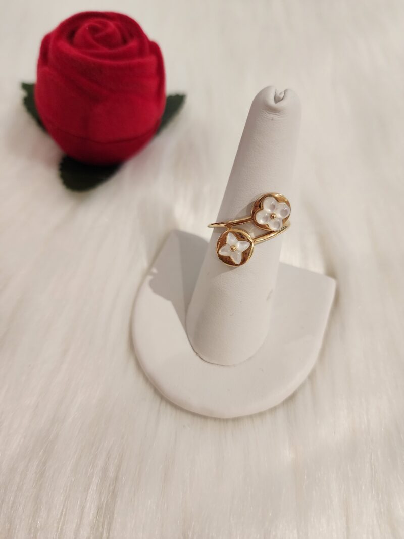 Anillo Doble Flor 14kt